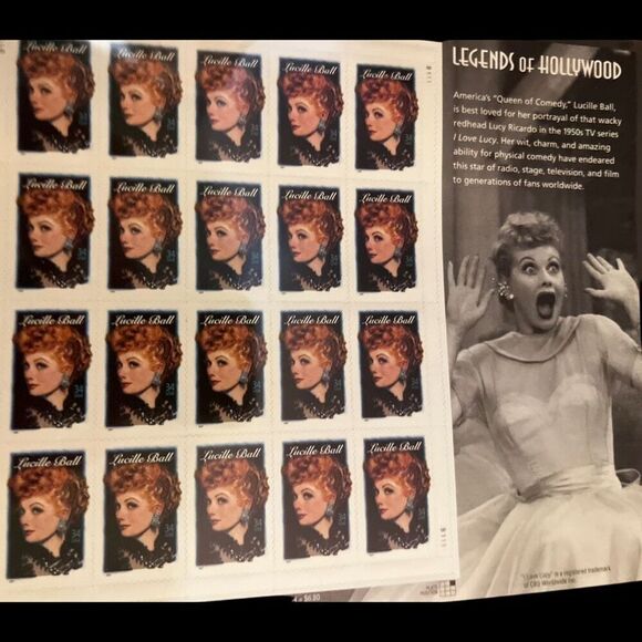 US Stamp - 2001 Lucille Ball - 20 34c Stamp Sheet F/VF MNH #3523 - Picture 2 of 3